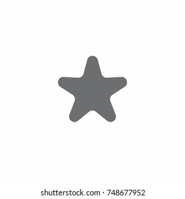 Star icon in flat design. Gray favorite web symbol on white background. Vector illustration.