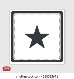 Star icon. Flat design style. Made vector illustration. Emblem or label with shadow.