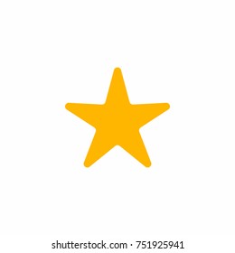 Star icon in flat design. Yellow star icon on white background. Vector illustration.