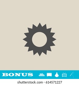 Star icon flat. Grey pictogram on light background. Vector illustration symbol and bonus button real estate, ottoman, vase, tv, fishing rod