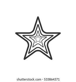 Star icon flat. Illustration isolated on white background. Vector grey sign symbol