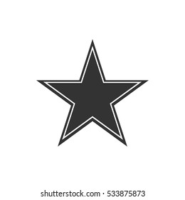 Star icon flat. Illustration isolated on white background. Vector grey sign symbol