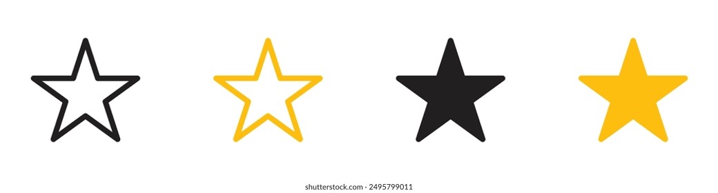 Icono de estrella Vector de ilustración plana con trazo delgado