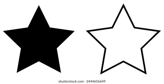 Star icon in flat and line icons. Star symbols isolated on white background
