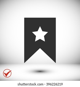 star icon, Flat pictograph icon