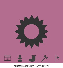 Star icon flat. Simple vector grey pictogram and bonus symbol