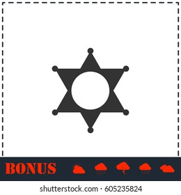 Star icon flat. Simple vector symbol and bonus icon
