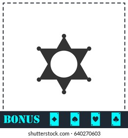 Star icon flat. Simple vector symbol and bonus icon