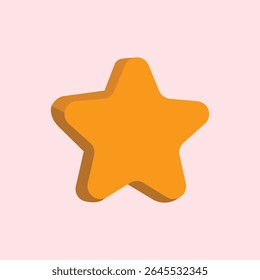 Star icon in flat style illustration on a pink background. 3d style star icon. Illustration design element that symbolizes privilege, premium, classy and superior. Champion symbol.