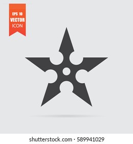 Star icon in flat style isolated on grey background. For your design, logo. Vector illustration.