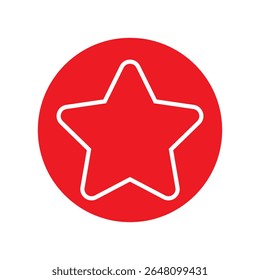 Star icon with flat style on a white background. Isolated raster star icon image, simple style.