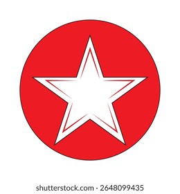 Star icon with flat style on a white background. Isolated raster star icon image, simple style.