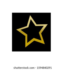 Star icon in flat style. Shape vector illustration on black isolated background. Geometric emblem business concept.