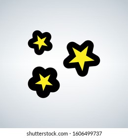 Star icon in flat style. Shape vector illustration on white isolated background. Geometric emblem business concept.