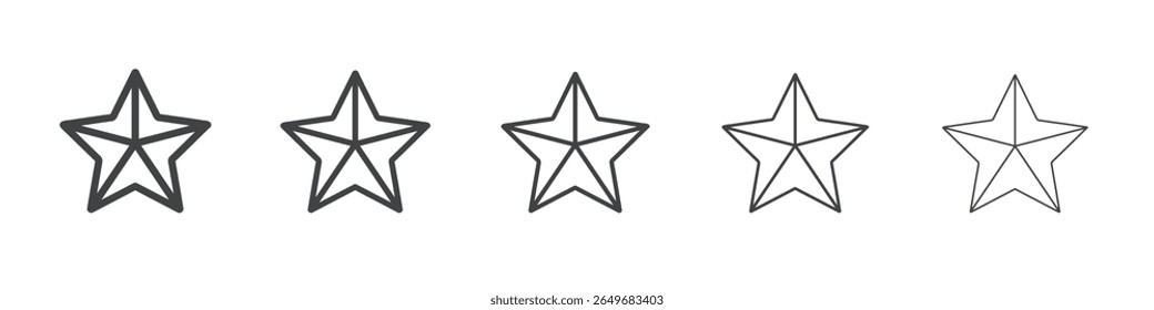 star icon flat thin illustration symbol