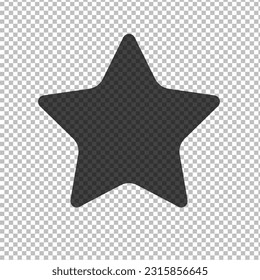 Star icon. Flat vector illustration. Black star on transparent background.