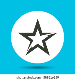 Star icon. Flat vector illustration in black on white background.