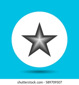 Star icon. Flat vector illustration in black on white background.