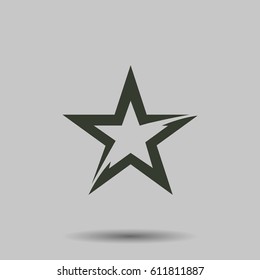 Star Icon Flat Vector Illustration Black Stock Vector (Royalty Free ...