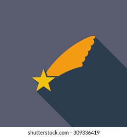 Star icon. Flat vector related icon with long shadow for web and mobile applications. It can be used as - logo, pictogram, icon, infographic element. Vector Illustration.