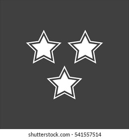 Star icon flat. Vector white illustration isolated on black background. Flat symbol