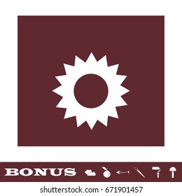 Star icon flat. White pictogram on brown background. Vector illustration symbol and bonus icons