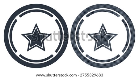 Star icon with frame. design element for rating, favorite, quality, achievement, review