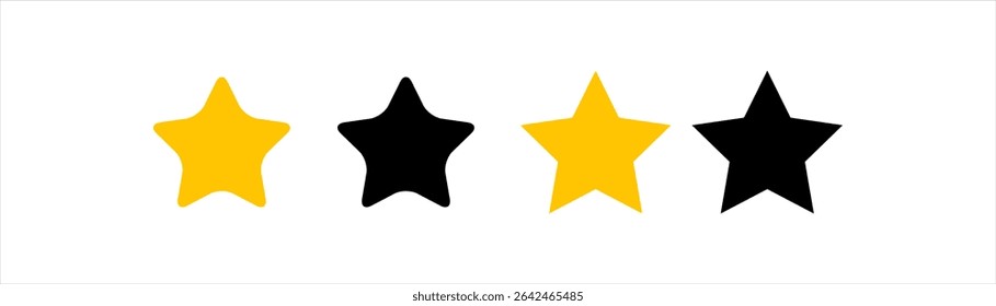 Star icon. Gold shape stars isolated on white background. Symbol success. Silhouette logo for design prints. Five pointed outline. Pattern element excellent. Starry collection.