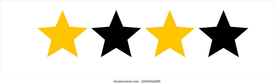 Star icon. Gold shape stars isolated on white background. Symbol success. Silhouette logo for design prints. Five pointed outline. Pattern element excellent. Starry collection.