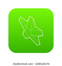 Star icon green vector isolated on white background