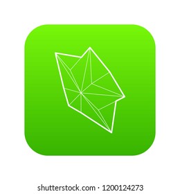 Star icon green vector isolated on white background