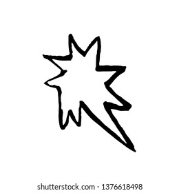 Star icon. Grunge vector dry brush illustration.