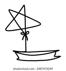 icono de estrella dibujado a mano aislado sobre fondo blanco. Ilustración vectorial