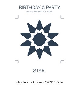 star icon. high quality filled star icon on white background. from birthday party collection flat trendy vector star symbol. use for web and mobile