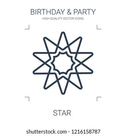 star icon. high quality line star icon on white background. from birthday party collection flat trendy vector star symbol. use for web and mobile