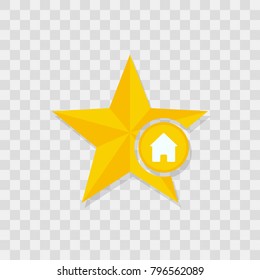 Star icon, home icon sign vector symbol