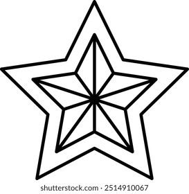 Star Icon or Illustration for Night Sky, Decorative Designs, and Celestial-Themed Projects, Highlighting Brightness and Symbolism