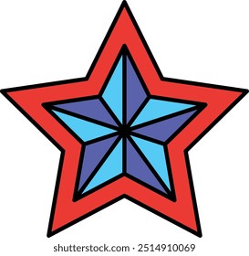 Star Icon or Illustration for Night Sky, Decorative Designs, and Celestial-Themed Projects, Highlighting Brightness and Symbolism