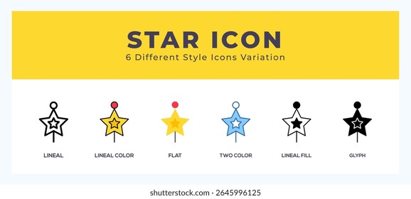 Star icon illustration vector with different styles