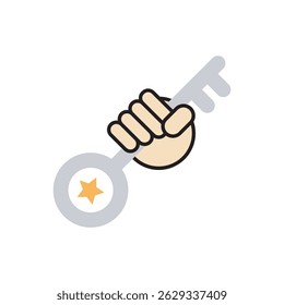Star icon inside a circular badge with ribbon, representing reward, excellence, and recognition.