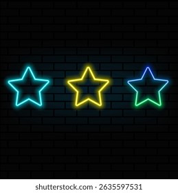 Star icon isolated flat web mobile. Graphic vector illustration. neon style..