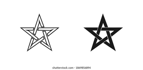 Icono de estrella aislado figura imposible. Ilustración gráfica plana vectorial.