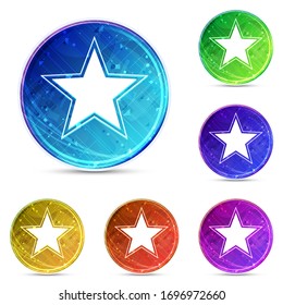 Star icon isolated on digital abstract round buttons set illustration