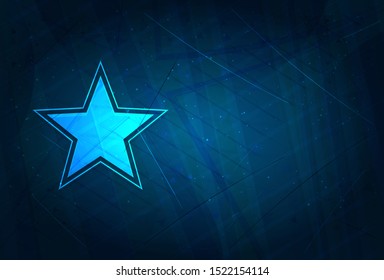 Star icon isolated on futuristic digital abstract blue background