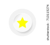 Star icon isolated on white background. EPS10 vector illustration for label, button, banner, web, app, badge. Flat style star image on round button with paper cut effect.