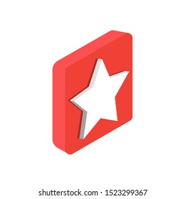 Star icon isolated on white background. Vector 3d isometric, color web icons set, new flat style. Creative illustration, idea for infographics.
