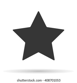 Star icon isolated on  a white background with a shadow, stylish vector illustration for web design