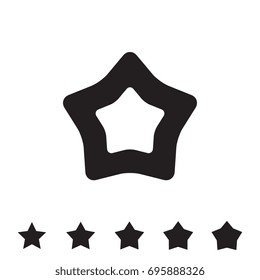 Star Icon Isolated on White Background. Favorite Vector Symbol. Flat Web Mobile Icon or Button Element Silhouette