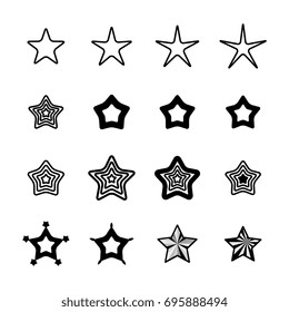 Star Icon Isolated on White Background. Favorite Vector Symbol. Flat Web Mobile Icon or Button Element Silhouette
