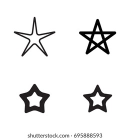 Star Icon Isolated on White Background. Favorite Vector Symbol. Flat Web Mobile Icon or Button Element Silhouette